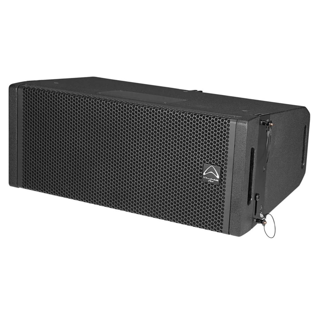 Wharfedale Pro WLA-210XP line array høyttaler sett fra siden.