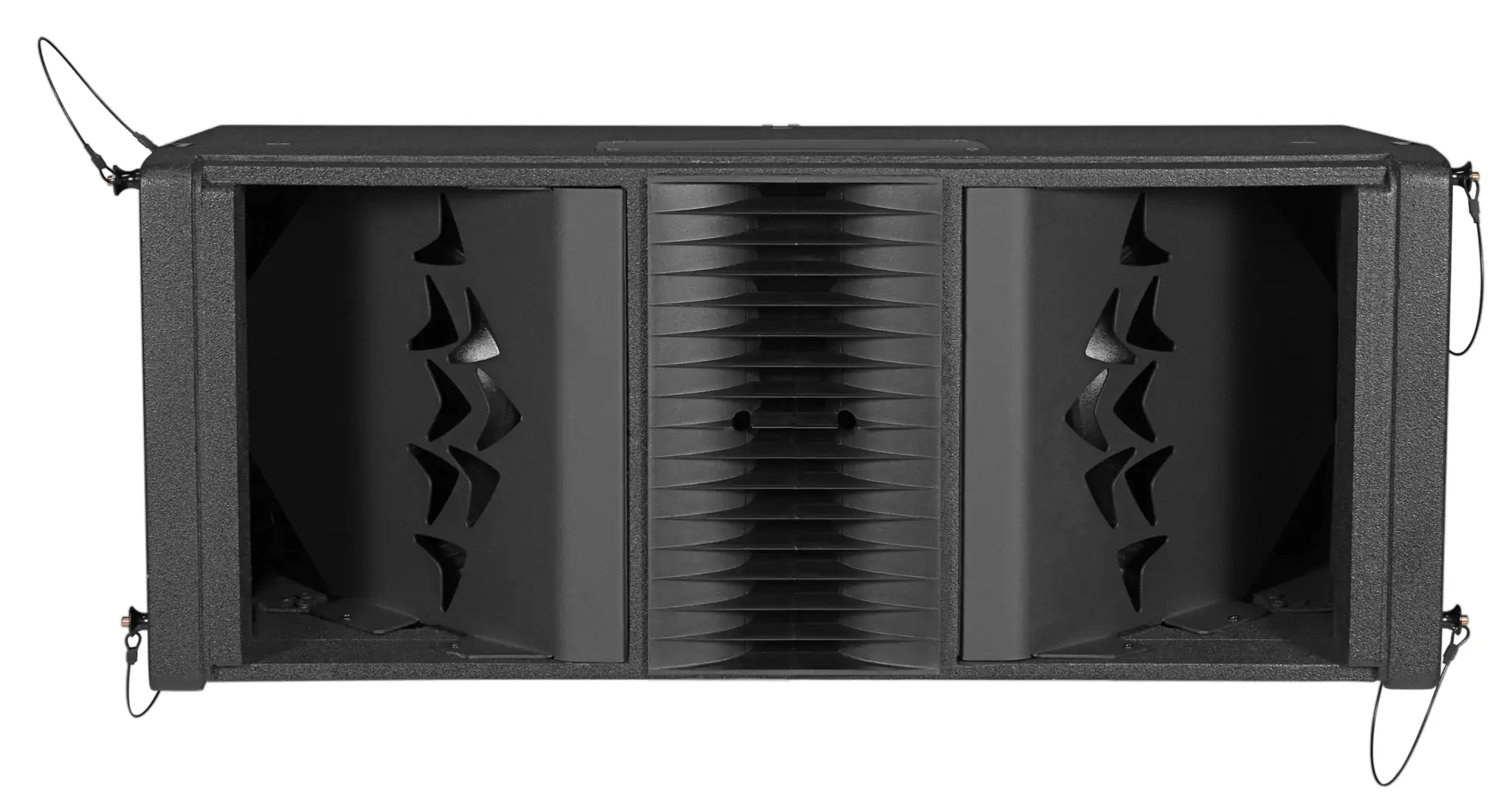 Wharfedale Pro WLA-210XP line array høyttaler. 2-veis K-konfigurasjon med EVO fold horn og 10" LF elementer med faseplugger.