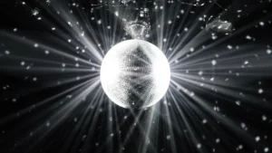 discokule med reflekterende lysstråler